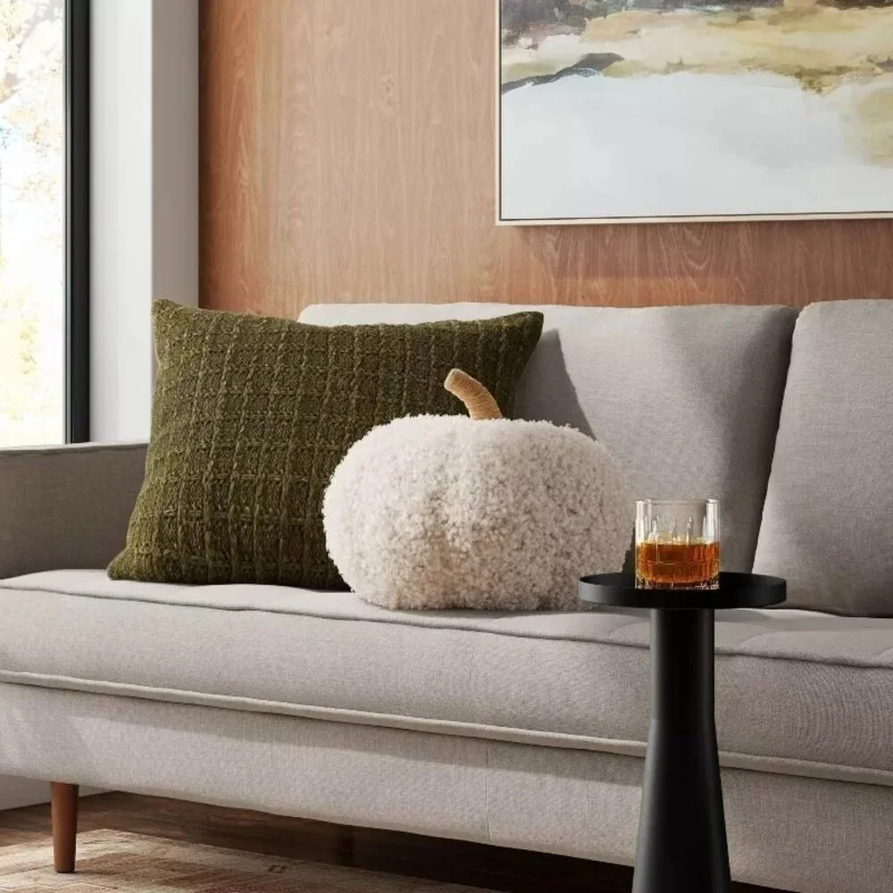 Teddy‎ Boucle Shaped Pumpkin Throw Pillow Almond - Threshold - Target Fall 2024